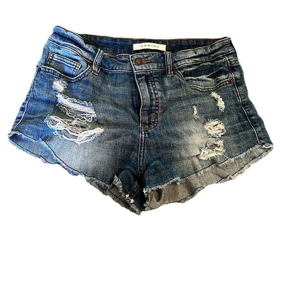 Eunina High Rise cut off distressed denim shorts - Picture 1 of 6